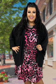 14 OT-X {Simply Polished} Black Sheer Kimono PLUS SIZE 1X 2X 3X