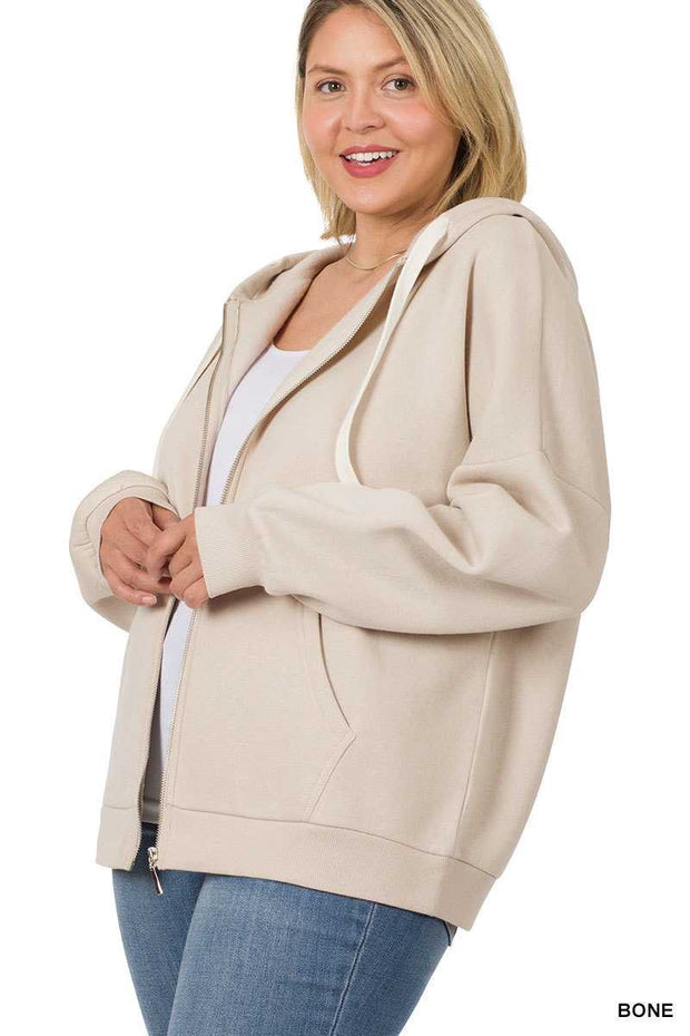 24 OR 20 OT-J {Warm & Fuzzy} BONE ***SALE***Zip Jacket PLUS SIZE 1X 2X 3X