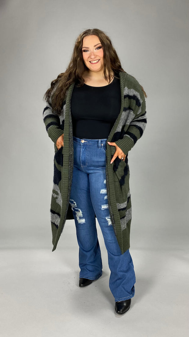 36 OT-G {Camo Meets City} Camo Long Sweater SALE!!  W/Hood PLUS SIZE 1X 2X 3X