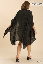 39 OT-D {Hand Picked For You} Umgee Black Kimono PLUS SIZE XL/1X  1X/2X