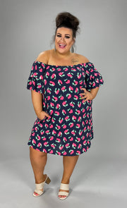 37 OS-A {Always On My Mind} ***SALE***Navy Floral Off Shoulder Dress PLUS SIZE 1X 2X 3X