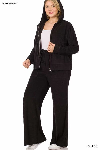 93 SET-G {Travel In Style} Black Jogging ***FLASH SALE*** Set PLUS SIZE 1X 2X 3X