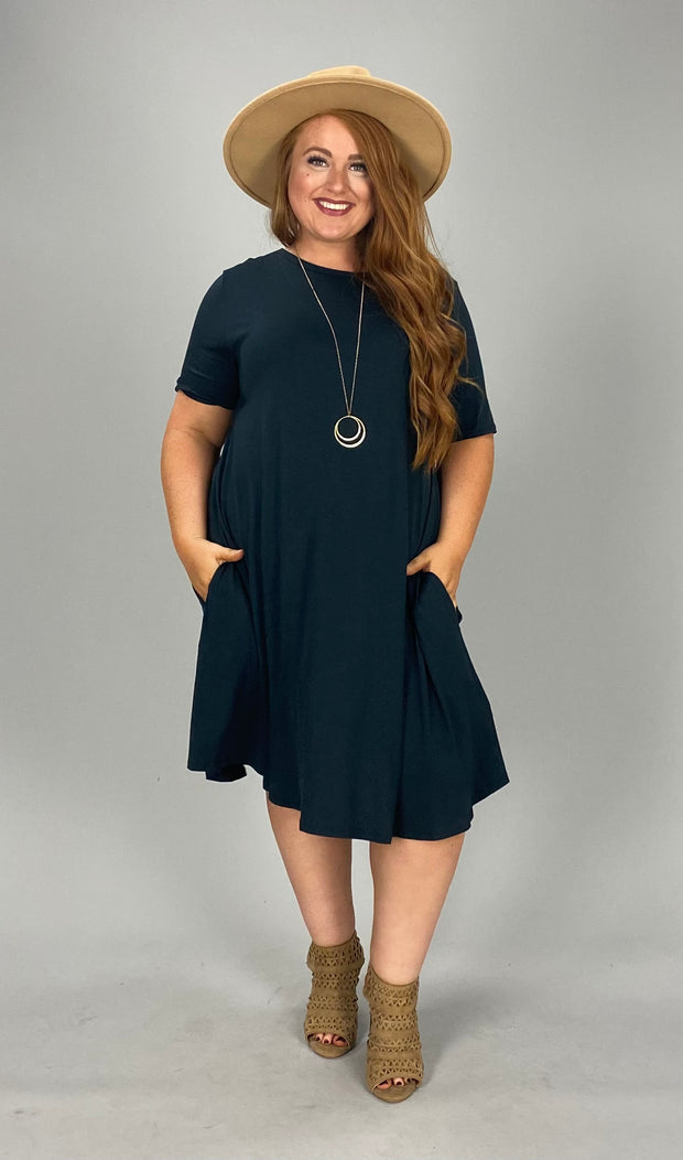 97 SSS-A {Sweet Lady} Black Dress W/Pockets PLUS SIZE 1X 2X 3X