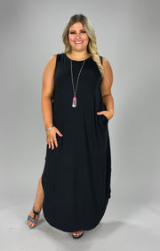 LD-Y {Adoration} BLACK Sleeveless Maxi Dress PLUS SIZE 1X 2X 3X