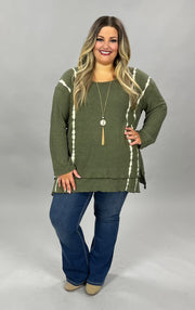 31 PLS-E {Suits You Well} Moss Green Waffle Knit Top SALE!!  PLUS SIZE 1X 2X 3X