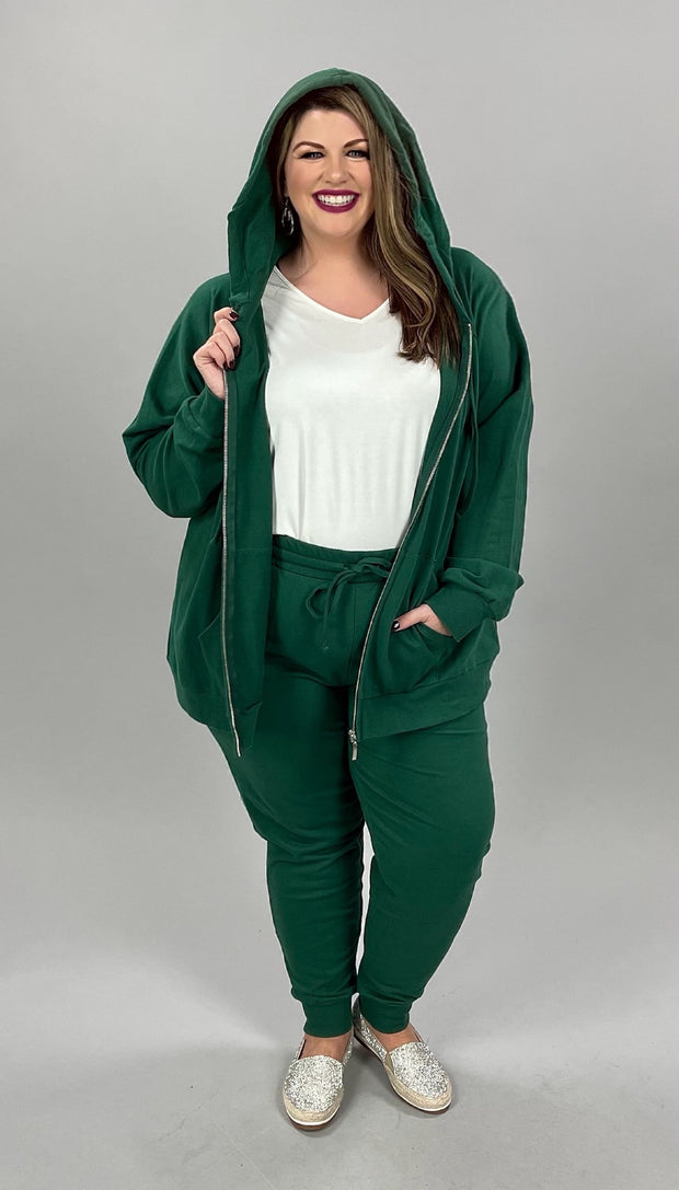 28 SET-B {Go The Distance} Dark Green Jogging Set PLUS SIZE 1X 2X 3X