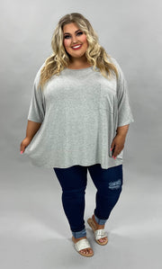 27 SSS-J {Basically Perfect} Heather Grey Pocket Top PLUS SIZE 1X 2X 3X