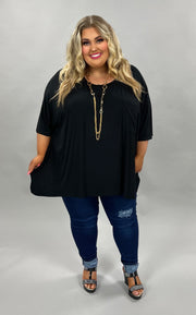 27 SSS-L {Basically Perfect} Black Pocket Top PLUS SIZE 1X 2X 3X