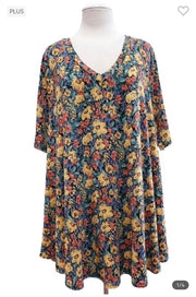 30 PSS-Z {Fields Of Gold} Multi-Color Floral Top EXTENDED PLUS SIZE 3X 4X 5X