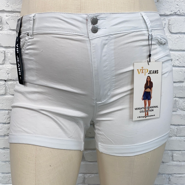 BT-G {Angel Eyes} VIP White Cuffed Stretchy Shorts