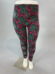 BIN 98 {Fairy Tale Beauty} Swirl Print Full Length Leggings EXTENDED PLUS SIZE 3X/5X