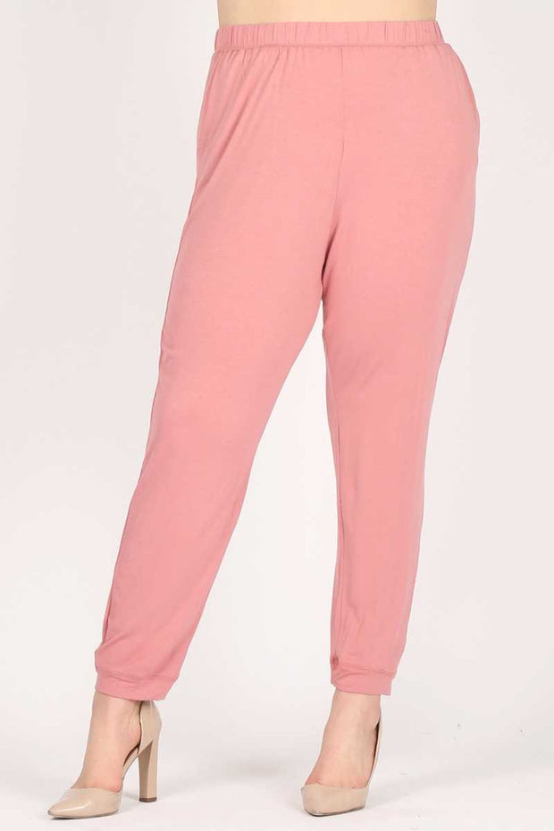 LEG -10   {Forward Motion} Mauve Joggers w/Pockets PLUS SIZE 1X 2X 3X