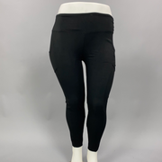 LEG-3 {My Good Side} Black With Pocket Leggings PLUS SIZE XL 2X 3X