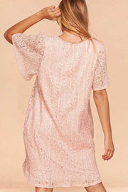 21 SD-A {Made Me Blush} Peach Lined Lace Dress PLUS SIZE XL 2X 3X