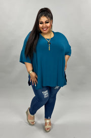 95 SSS-A {Always On The Go} Dark Teal Top PLUS SIZE 1X 2X 3X SALE!!