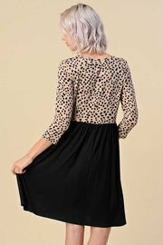 82 CP-C {Little Lady} Taupe/Black Dalmatian*** SALE***Print Dress PLUS SIZE 1X 2X 3X