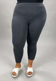 BIN 98 {Off Campus} Charcoal Gray Capri Legging Plus Size 1X 2X 3X