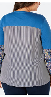 CP-A  M-109 {Style & Co} Blue Solid, Striped, Paisley Top Retail €56.50 ***FLASH SALE***