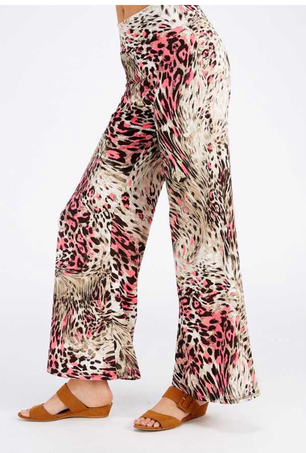 BT-Z {Signals Crossed} Pink Animal Print Palazzo Pants SALE!!! PLUS SIZE 1X 2X 3X