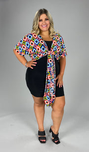 34 SET {Colorful Diamond}  Black 2PC Set Dress PLUS SIZE 1X 2X 3X