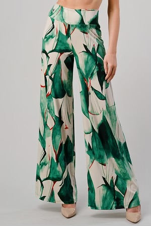 BT-X {Paradise Dreams} Green Floral Palazzo Pants SALE!!! PLUS SIZE 1X 2X 3X