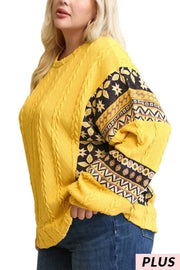 31 CP-A {Golden Child} Gold Textured Knit Top PLUS SIZE XL 1X 2X