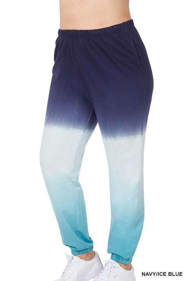 LEG -99   {My Personal Best} Navy/Ice Blue Dip-Dye Joggers SALE!!!  PLUS SIZE 1X 2X 3X