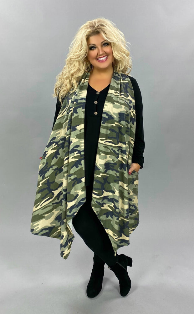 OT-Z {Combat} Green Camo Soft Knit Vest PLUS SIZE XL 2X 3X