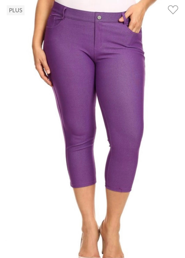 LEG-14 {Purple Revolution} Purple Capri Jeggings