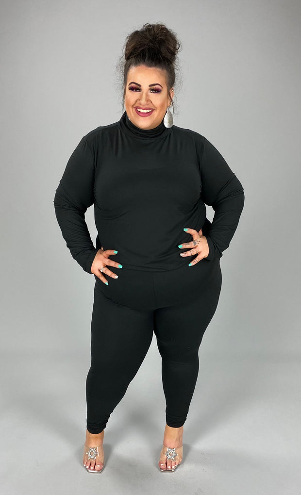 87 SET-B {Walk This Way} Black Long Sleeve Top W Bottoms PLUS SIZE 1X 2X 3X SALE!!!