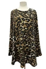 59 PLS-R {Adventurous} Brown/Black Animal Print Top EXTENDED PLUS SIZE 3X 4X 5X