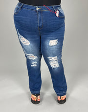 BT-Q {ELITE} Standard Bootcut Stretchy Denim Distressed Jeans