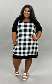 24 CP-B {Curvy Dream} Black/Ivory ***FLASH SALE***Plaid Tunic CURVY BRAND!!  EXTENDED PLUS SIZE 3X 4X 5X 6X