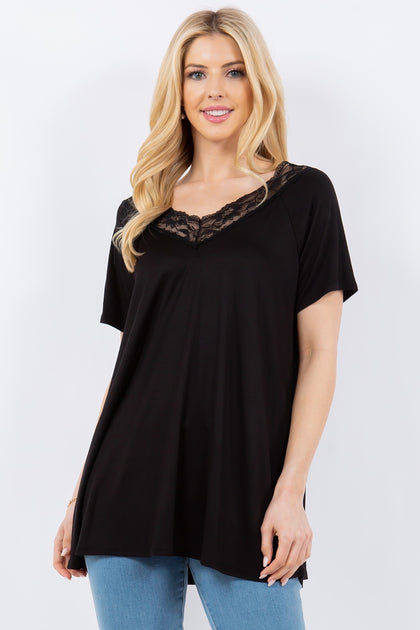 68 SD-L {The One That Got Away} Black Top w/Black Lace PLUS SIZE XL 2X ...