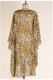 55 OT-A {Leopard Attack} Leopard Print Kimono EXTENDED PLUS SIZE 3X 4X 5X