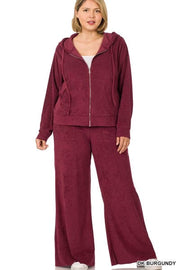 93 SET-B {Travel In Style} Dark Burgundy Jogging Set PLUS SIZE 1X 2X 3X***FLASH SALE***