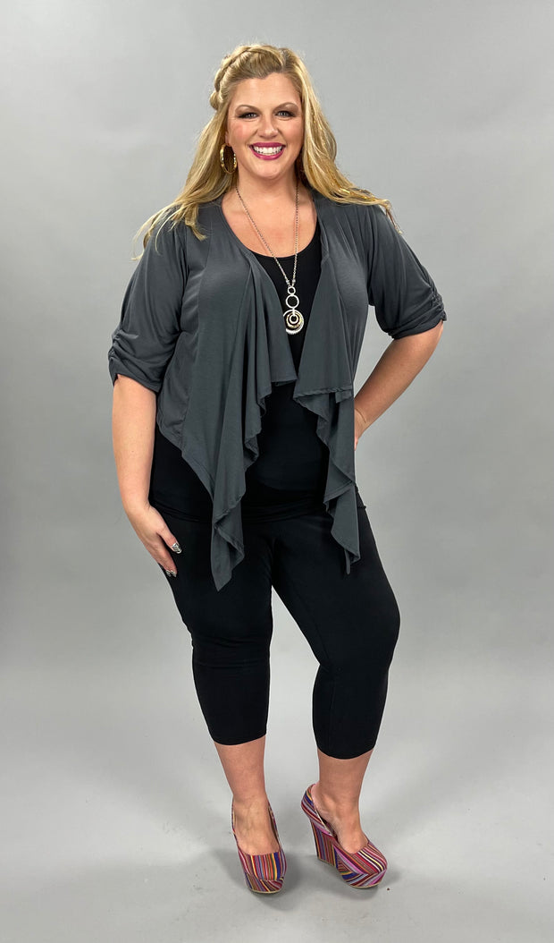 OT-B Charcoal Tie-Front Bolero