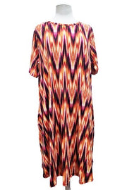 96 PSS-E {Breaking My Silence} Fuchsia/Orange Print Dress PLUS SIZE XL 2X 3X