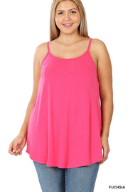 TANK {Beautiful Things} Fuchsia V-Neck Tank Top  PLUS SIZE 1X 2X 3X