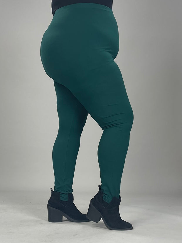 LEG-24 {Pursuit Of Comfort} Forest Green  Leggings EXTENDED PLUS SIZE 3X/5X