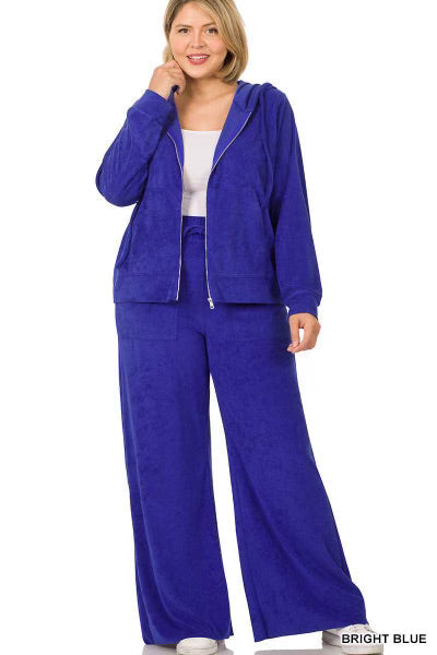 93 SET-C {Travel In Style} Bright Blue Jogging Set PLUS SIZE 1X 2X 3X ***FLASH SALE***