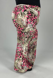 BT-Z {Signals Crossed} Pink Animal Print Palazzo Pants PLUS SIZE 1X 2X 3X