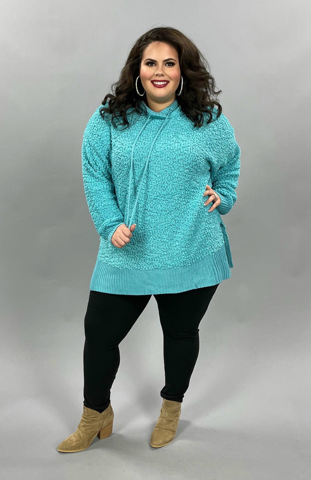 39 HD-F {Hold Me Tight} Ash Mint Popcorn Hoodie PLUS SIZE XL 2X 3X