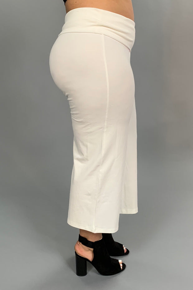 BT-V {Never Too Much} White Yoga Capri Pants PLUS SIZE