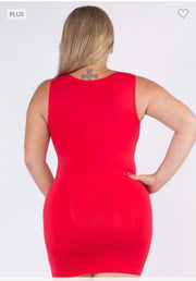 TANK {Better Shape Up} X-Long RED Spandex Shaper Tank