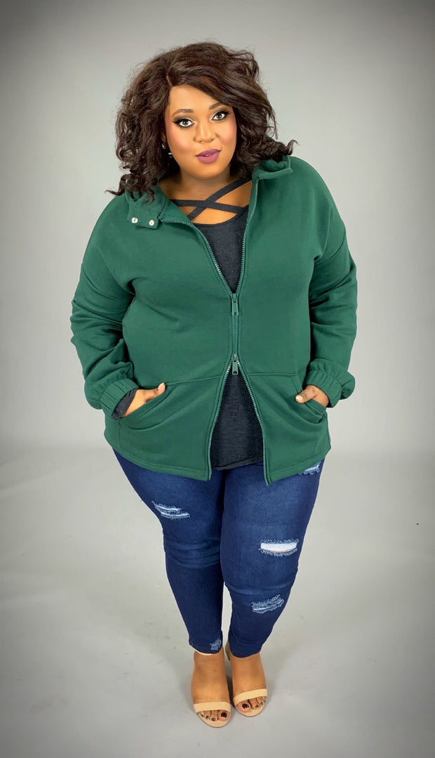 plus size green hoodie