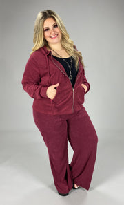 93 SET-B {Travel In Style} Dark Burgundy Jogging Set PLUS SIZE 1X 2X 3X***FLASH SALE***