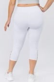 BT-Q {Running Laps} Bright White Criss-Cross Open Yoga Capri PLUS SIZE 1X 2X 3X