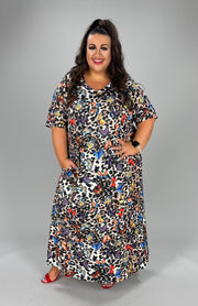 LD-Z {Butterfly Inspired} Butterfly Print***SALE*** V-Neck Maxi Dress EXTENDED PLUS SIZE 3X 4X 5X