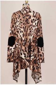 82 OT-B { Diva Style} Animal Print Cardigan W/Sleeve Patches SALE!!! PLUS SIZE 1X 2X 3X